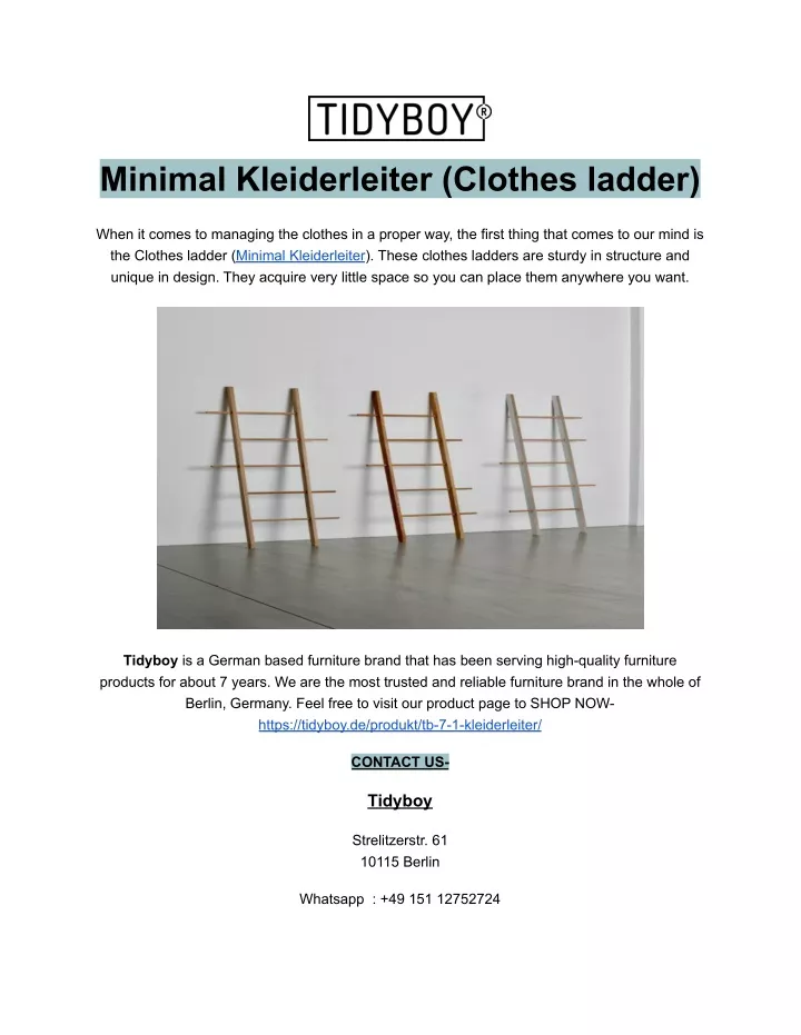 minimal kleiderleiter clothes ladder