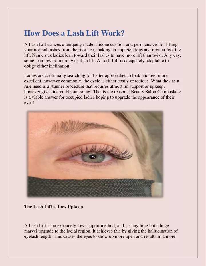 how does a lash lift work