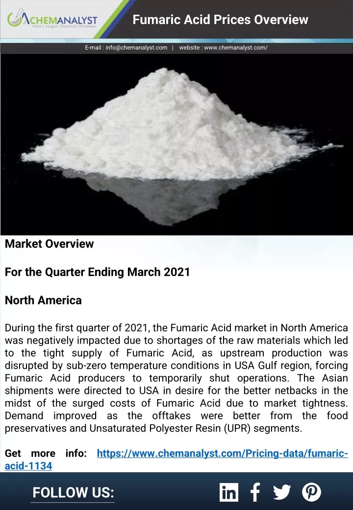 fumaric acid prices overview