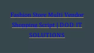 fashion store multi vendor shopping script dod it solutions