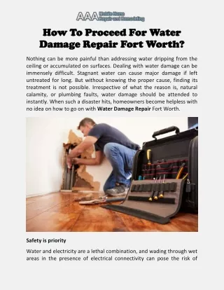 How To Get The Best Water Damage Repair Services In Fort Worth?