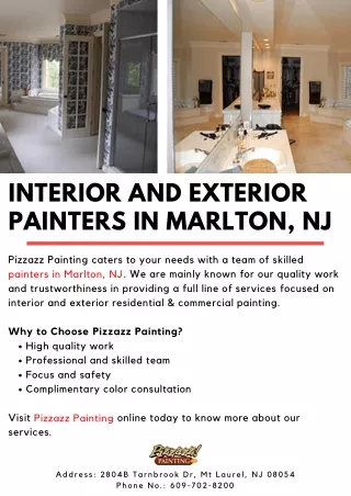 Interior and Exterior Painters in Marlton, NJ