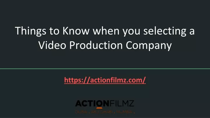 things to know when you selecting a video