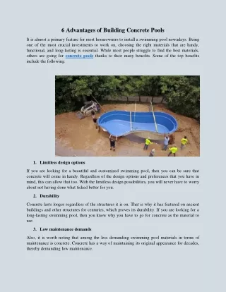 6 advantages of building concrete pools