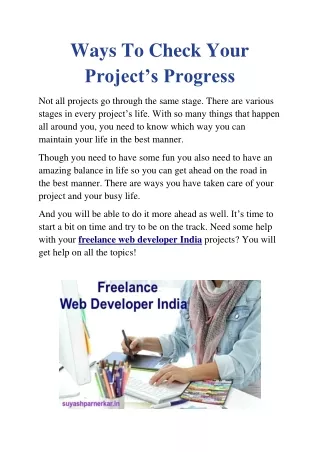 ways to check your project s progress