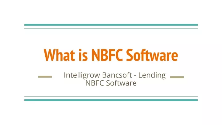 what is nbfc software
