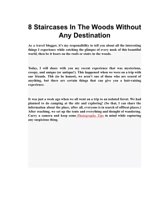 8 staircases in the woods without any destination