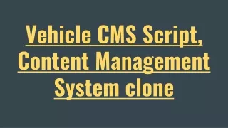 vehicle cms script content management system clone