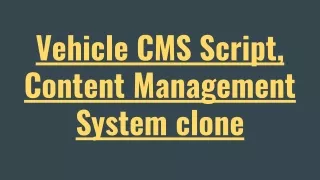 vehicle cms script content management system clone