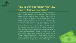 how to transfer money with low fees to african