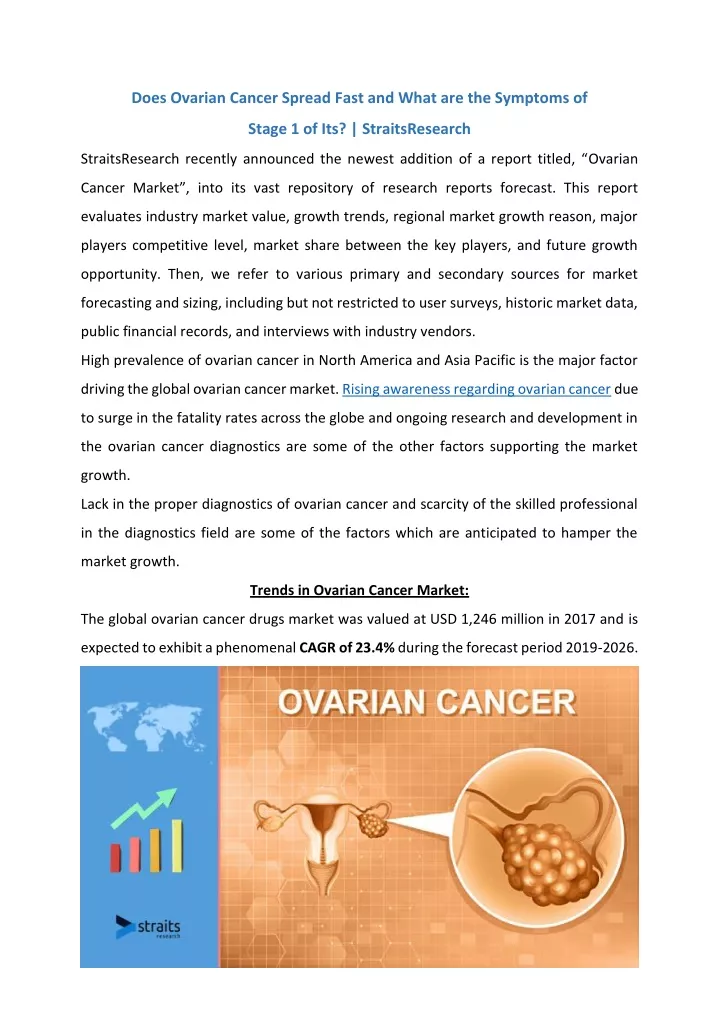 does ovarian cancer spread fast and what
