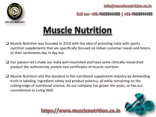 Muscle Nutrition - India’s No.1 Gym and Bodybuilding Supplements Brand