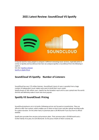 2021 Latest Review: SoundCloud VS Spotify