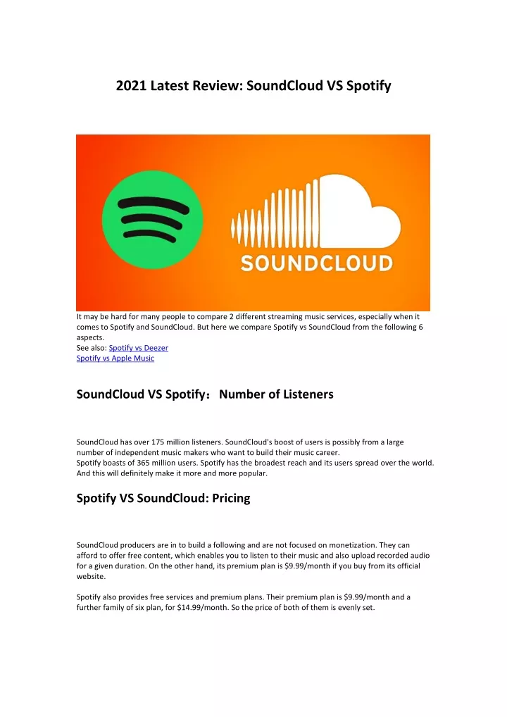 2021 latest review soundcloud vs spotify