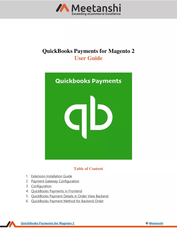 quickbooks payments for magento 2 user guide