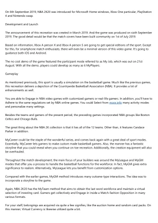 on 6th september 2019 nba 2k20 was introduced