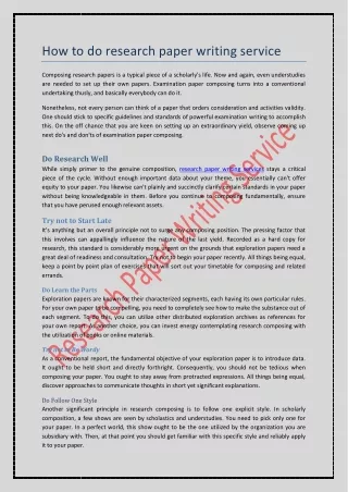 how to do research paper writing service