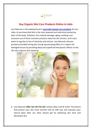 Buy Organic Skin Care Products for Women