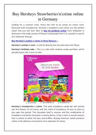 Buy Hersheys Strawberries'n'crème online in germany