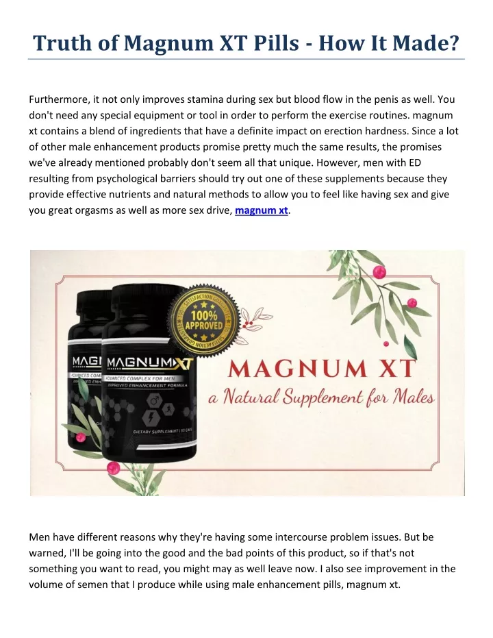 truth of magnum xt pills how it made