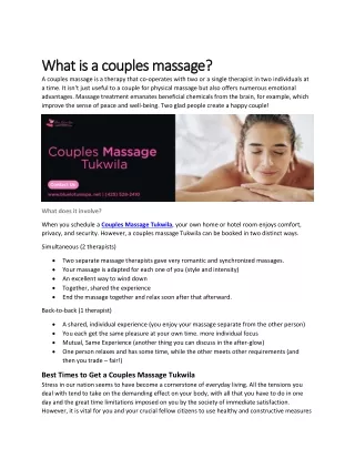 Couples Massage Tukwila
