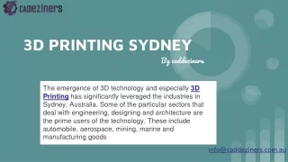 3D PRINTING SYDNEY