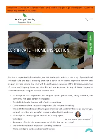 Certificate – Home Inspection