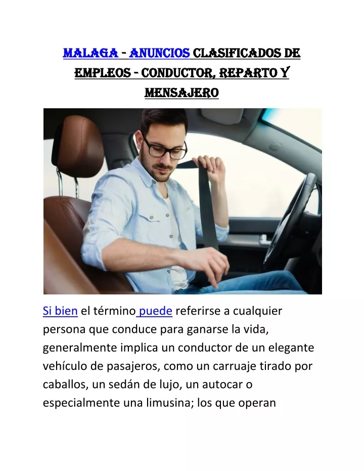 malaga malaga anuncios empleos empleos conductor