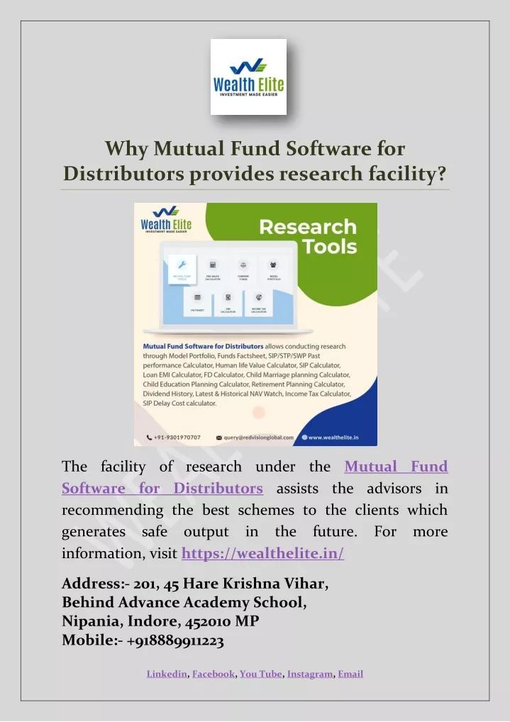 why mutual fund software for distributors