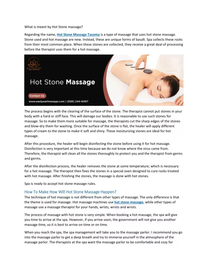 what is meant by hot stone massage