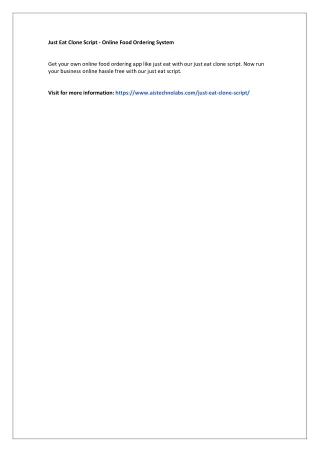 just eat clone script online food ordering system