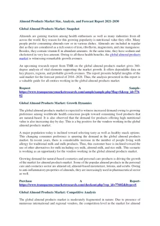 almond products market size analysis and forecast