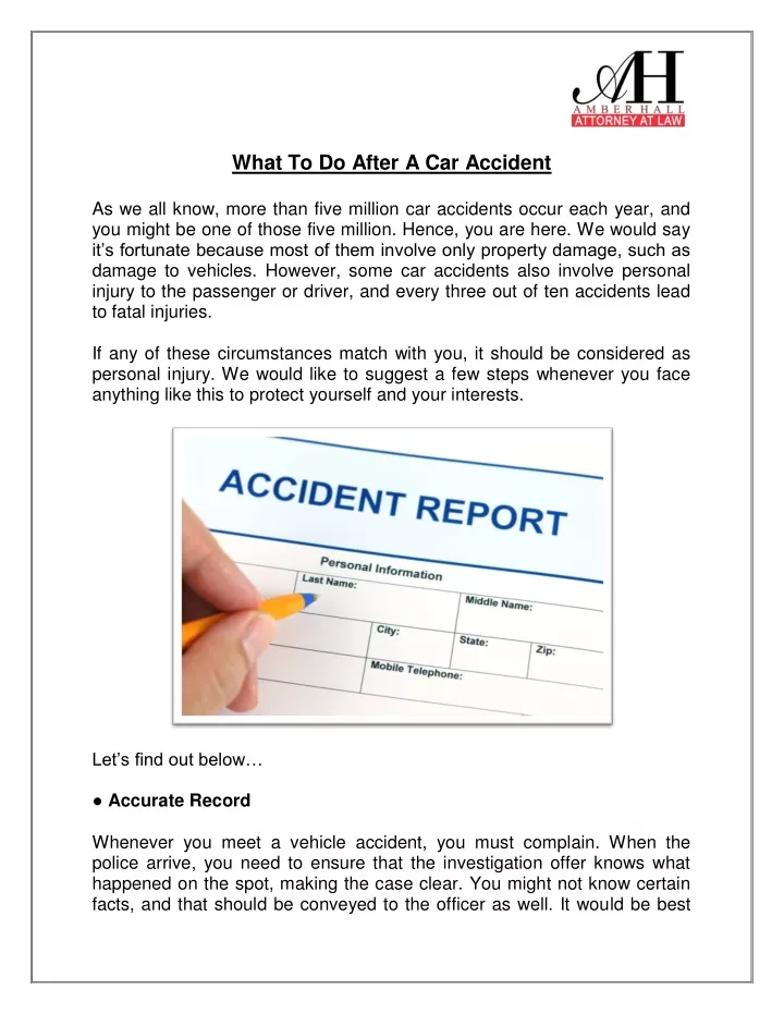 what to do after a car accident as we all know