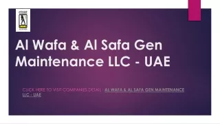 Al Wafa and Al Safa General Maintenance LLC | Yellowpages.ae