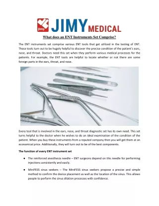 what does an ent instruments set comprise
