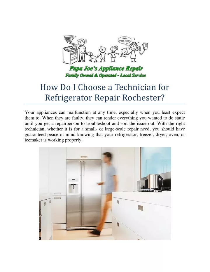 how do i choose a technician for refrigerator