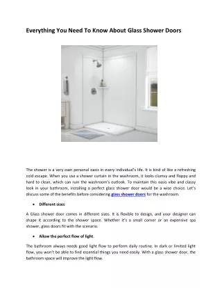 Everything You Need To Know About Glass Shower Doors