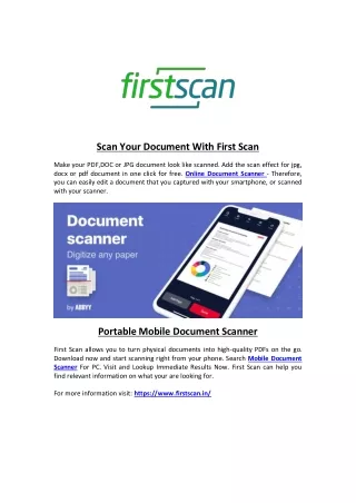 Scan Your Document With First Scan
