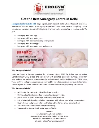 get the best surrogacy centre in delhi
