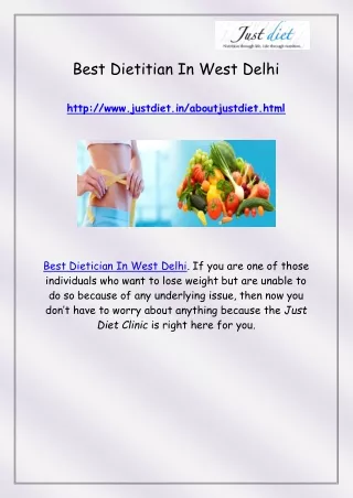 Best Dietitian In West Delhi