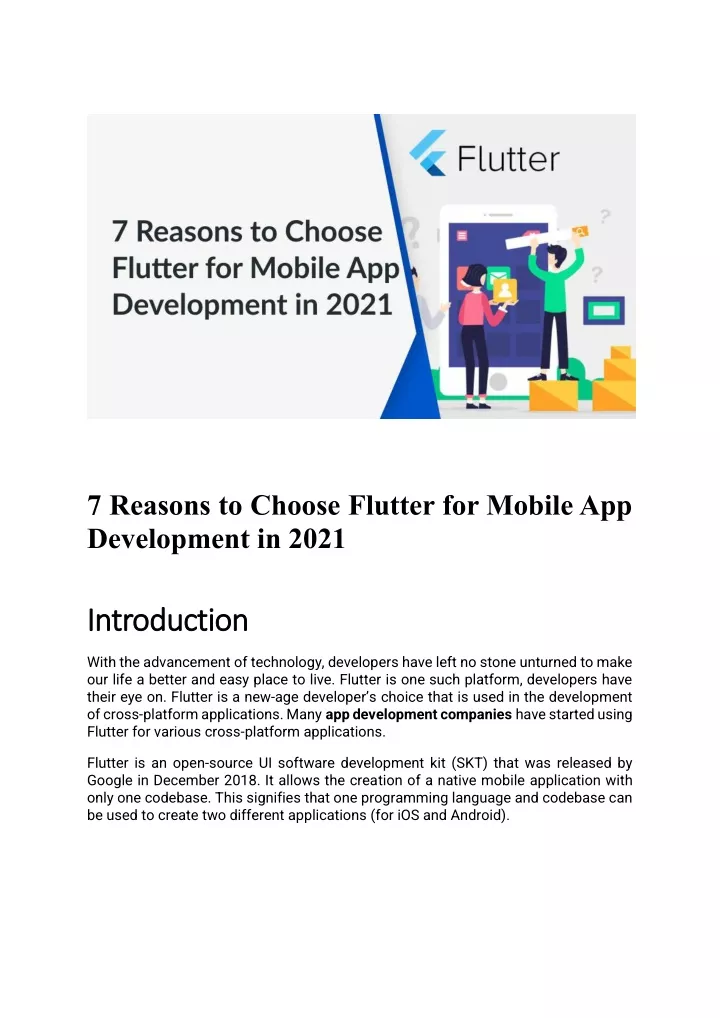 7 reasons to choose flutter for mobile