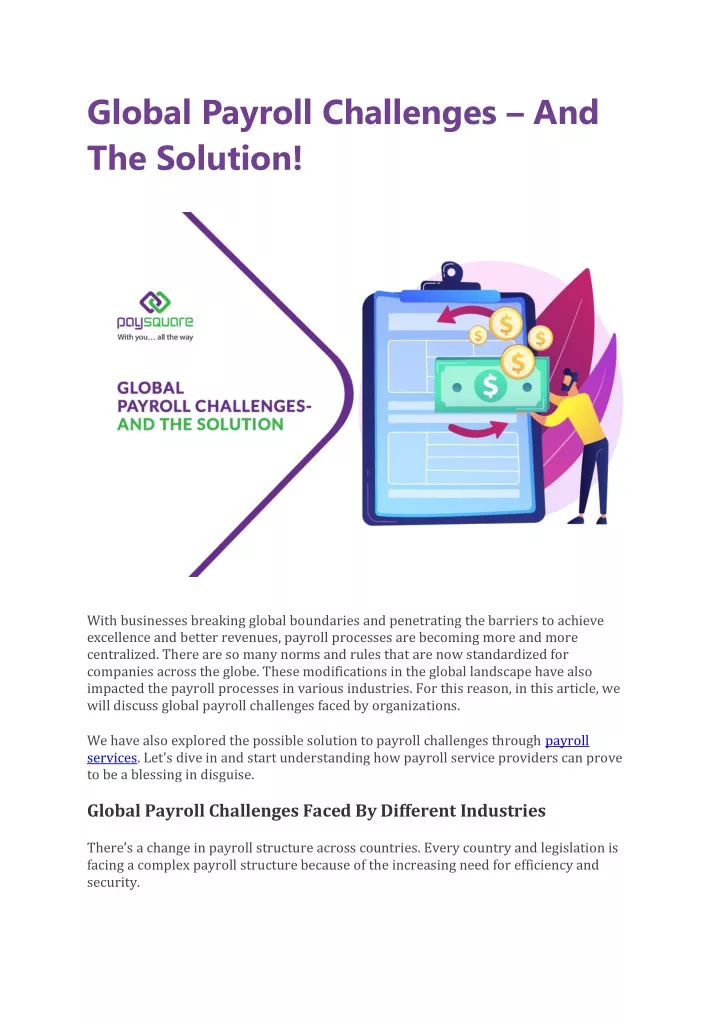 global payroll challenges and the solution