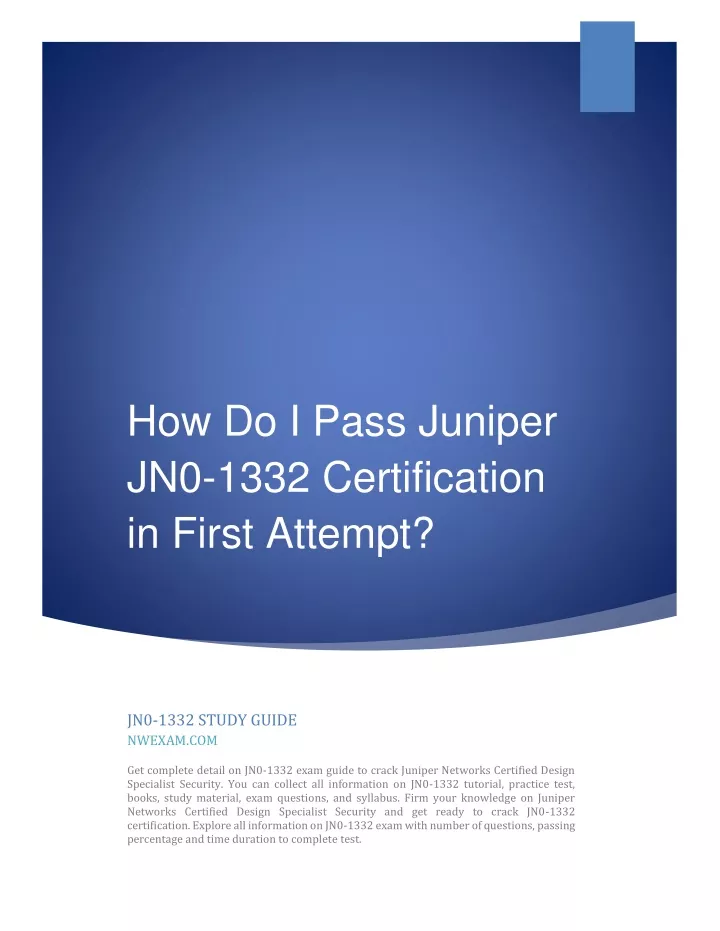 how do i pass juniper jn0 1332 certification