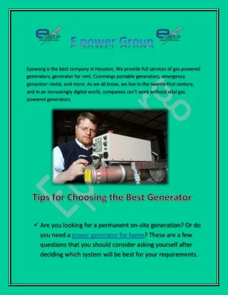 gas powered generators