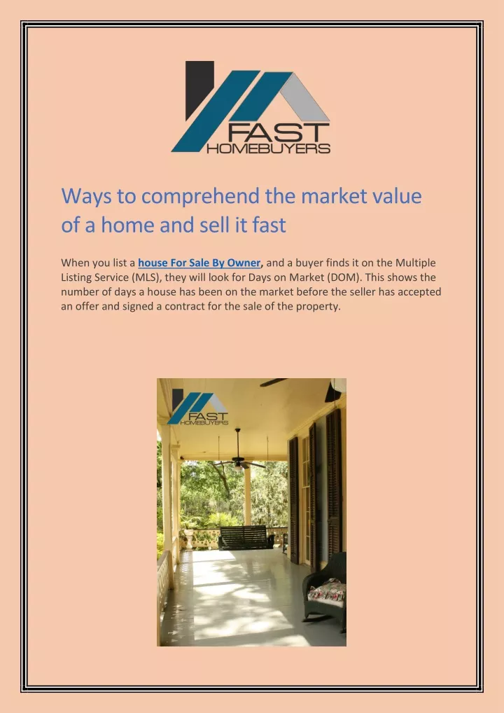 ppt-ways-to-comprehend-the-market-value-of-a-home-and-sell-it-fast