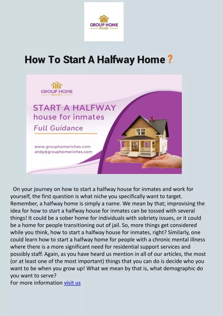 how to start a halfway home