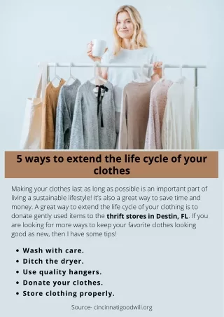 5 ways to extend the life cycle of your clothes