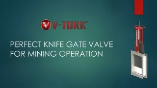 perfect knife gate valve for mining operation