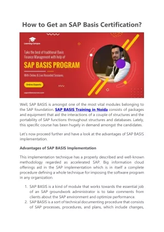 How to Get an SAP Basis Certification?