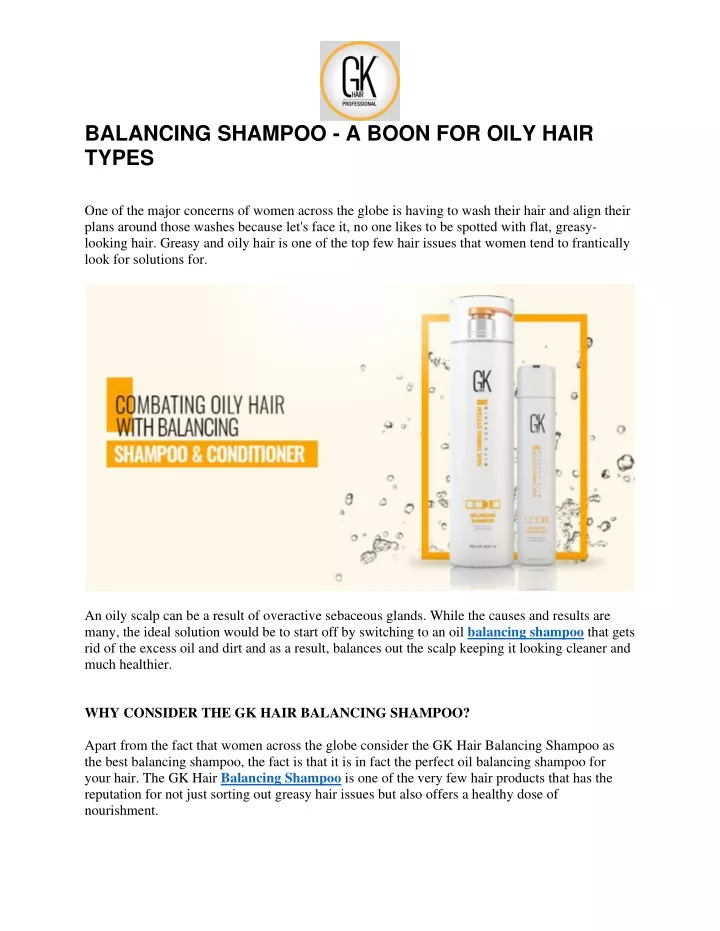 balancing shampoo a boon for oily hair types